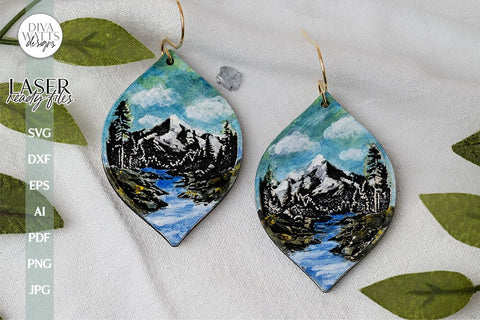 Mountain Earrings SVG For Laser Mountain Earrings For Glowforge Mountain Earrings For Laser Glowforge Earrings With Mountain Earrings SVG SVG Diva Watts Designs 