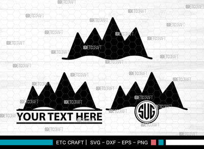 Mountain Icons Monogram, Mountain Svg, Mountain Logo Svg, Mountains, mountain and forest, Mountain Monogram, Icon Monogram, Svg Cut File, Dxf, Eps, Png, SVG ETC Craft 