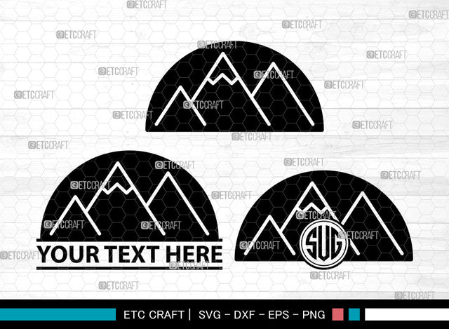 Mountain Icons Monogram, Mountain Svg, Mountain Logo Svg, Mountains, mountain and forest, Mountain Monogram, Icon Monogram, Svg Cut File, Dxf, Eps, Png, SVG ETC Craft 