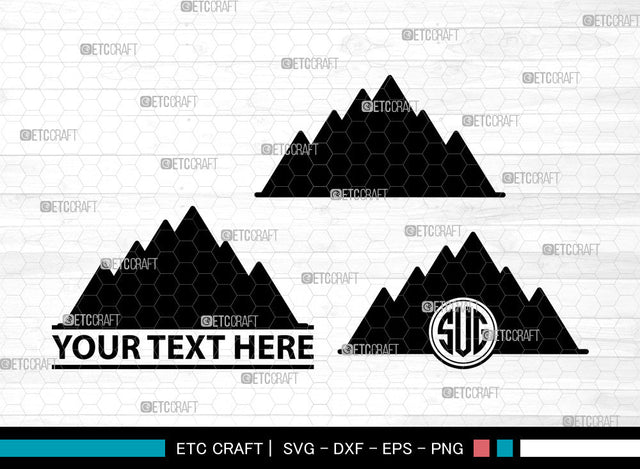 Mountain Icons Monogram, Mountain Svg, Mountain Logo Svg, Mountains, mountain and forest, Mountain Monogram, Icon Monogram, Svg Cut File, Dxf, Eps, Png, SVG ETC Craft 