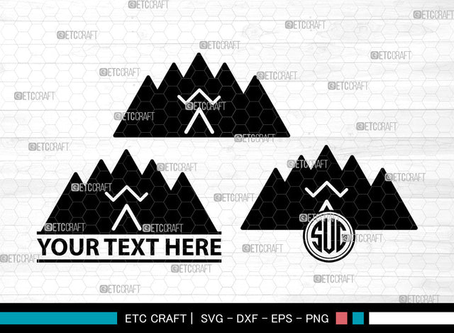 Mountain Icons Monogram, Mountain Svg, Mountain Logo Svg, Mountains, mountain and forest, Mountain Monogram, Icon Monogram, Svg Cut File, Dxf, Eps, Png, SVG ETC Craft 