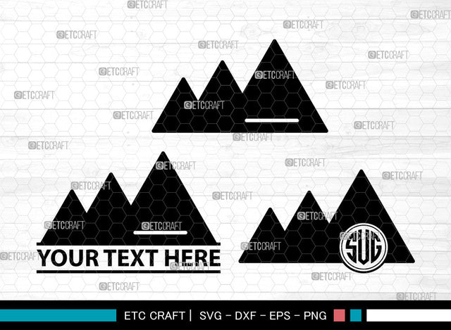 Mountain Icons Monogram, Mountain Svg, Mountain Logo Svg, Mountains, mountain and forest, Mountain Monogram, Icon Monogram, Svg Cut File, Dxf, Eps, Png, SVG ETC Craft 