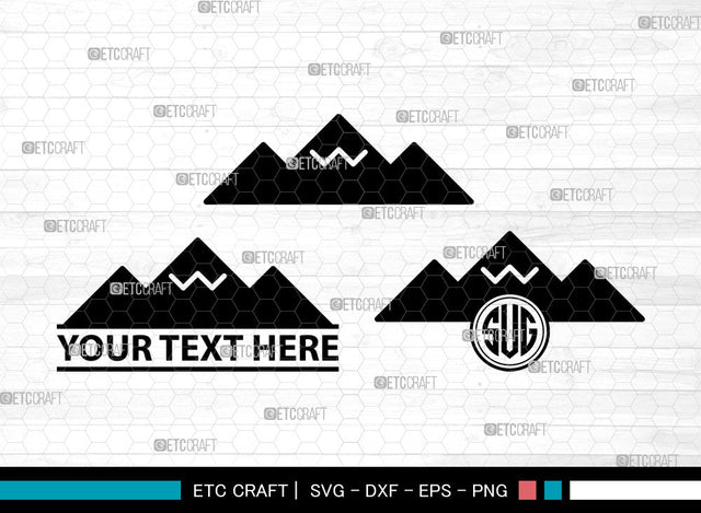 Mountain Icons Monogram, Mountain Svg, Mountain Logo Svg, Mountains, mountain and forest, Mountain Monogram, Icon Monogram, Svg Cut File, Dxf, Eps, Png, SVG ETC Craft 