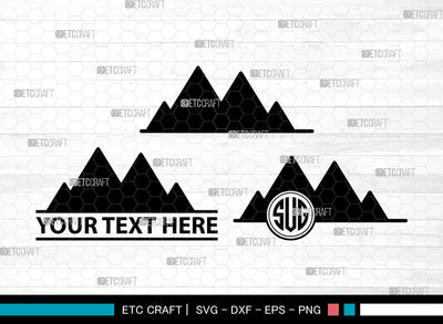 Mountain Icons Monogram, Mountain Svg, Mountain Logo Svg, Mountains, mountain and forest, Mountain Monogram, Icon Monogram, Svg Cut File, Dxf, Eps, Png, SVG ETC Craft 