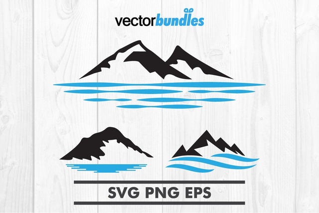 Mountain lake clip art svg SVG vectorbundles 