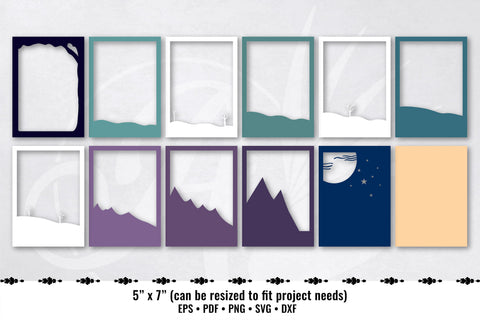 Mountain Majesty cut files mini set, 4 designs SVG Angel on Empire 