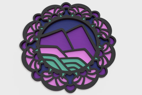 Mountain Mandala layered SVG cut files SVG Angel on Empire 