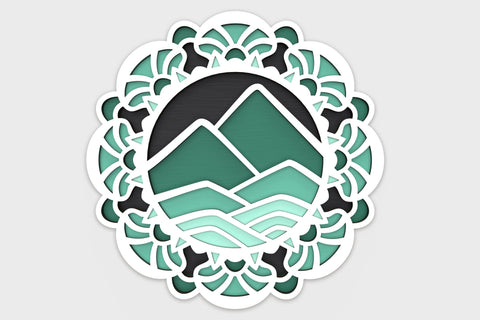 Mountain Mandala layered SVG cut files SVG Angel on Empire 