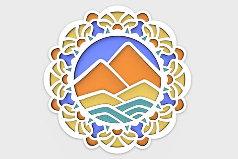 Mountain Mandala layered SVG cut files SVG Angel on Empire 