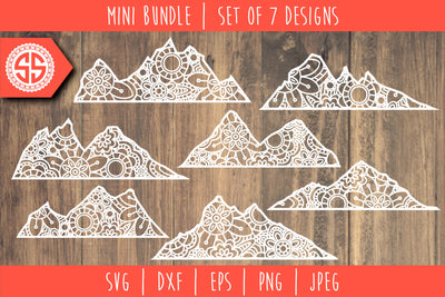 Mountain Mandala Zentangle Mini Bundle - Set of 7 SVG SavoringSurprises 