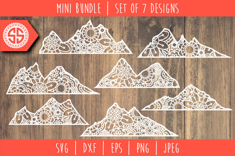 Mountain Mandala Zentangle Mini Bundle - Set of 7 SVG SavoringSurprises 
