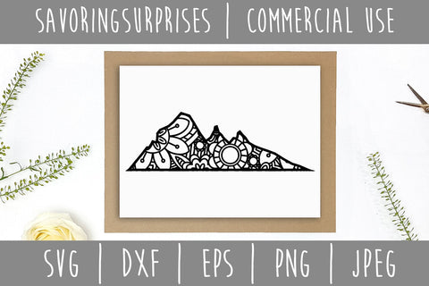 Mountain Mandala Zentangle SVG SavoringSurprises 