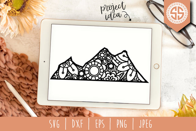 Mountain Mandala Zentangle SVG SavoringSurprises 