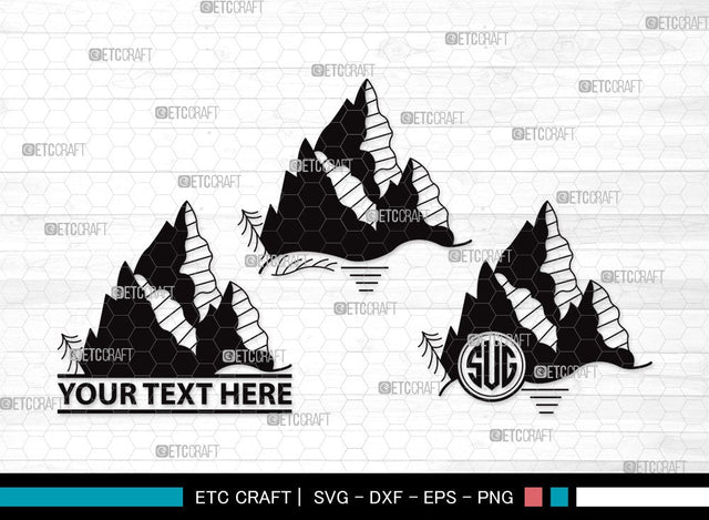 Mountain Monogram SVG | Hiking Svg | Nature Svg | Pine Tree Svg | Mountain Clipart SVG ETC Craft 