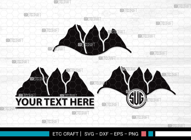 Mountain Monogram SVG | Hiking Svg | Nature Svg | Pine Tree Svg | Mountain Clipart SVG ETC Craft 