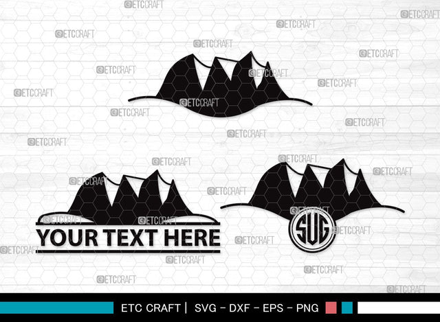 Mountain Monogram SVG | Hiking Svg | Nature Svg | Pine Tree Svg | Mountain Clipart SVG ETC Craft 
