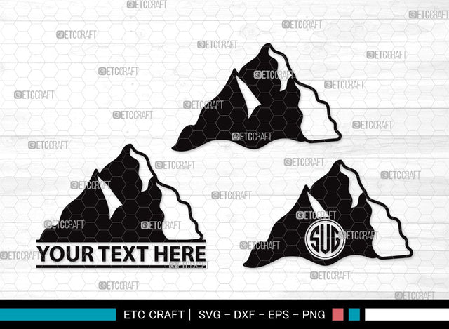 Mountain Monogram SVG | Hiking Svg | Nature Svg | Pine Tree Svg | Mountain Clipart SVG ETC Craft 