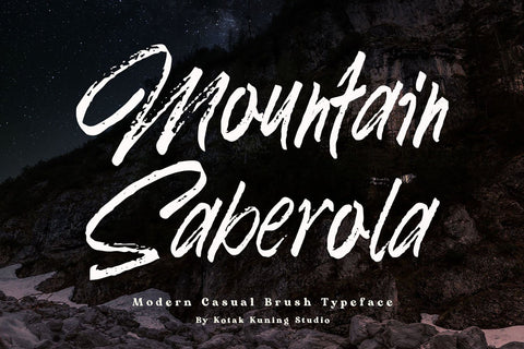 Mountain Saberola Brush Font Font Kotak Kuning Studio 