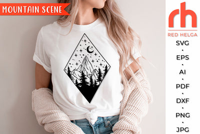 Mountain Scene SVG - Outdoor Cut File SVG RedHelgaArt 