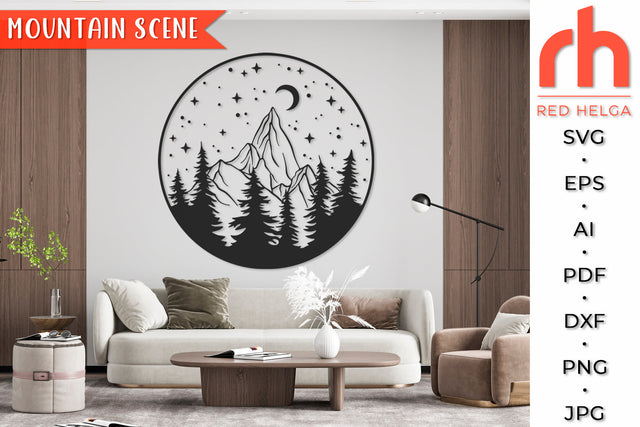 Mountain Scene SVG - Outdoor Cut File SVG RedHelgaArt 