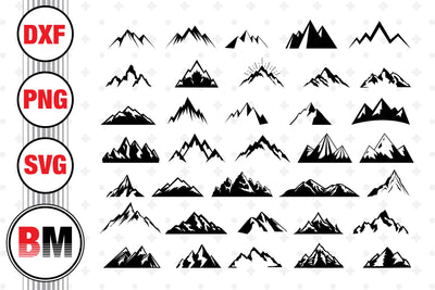 Mountain Silhouette SVG, PNG, DXF Files SVG BMDesign 