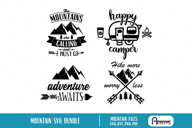 Mountain Svg Bundle SVG Pinoyart Kreatib