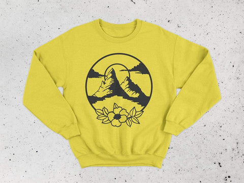 Mountain svg, dxf files for plasma, cnc files for wood, mountain svg, adventure svg, camping svg, floral wreath svg, floral svg, boho svg SVG CutLeafSvg 