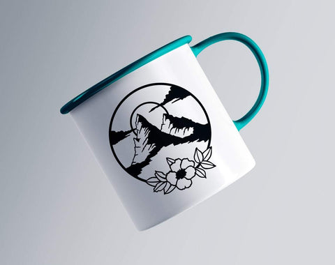 Mountain svg, dxf files for plasma, cnc files for wood, mountain svg, adventure svg, camping svg, floral wreath svg, floral svg, boho svg SVG CutLeafSvg 