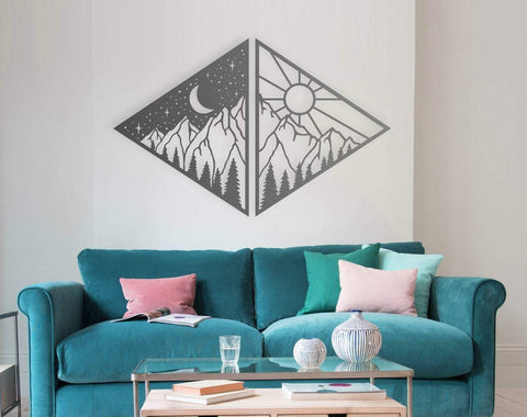 Mountain svg, dxf files for plasma, cnc files for wood, mountains svg, moon sun svg, camping svg, mountains svg, outdoors svg, camper svg SVG CutLeafSvg 