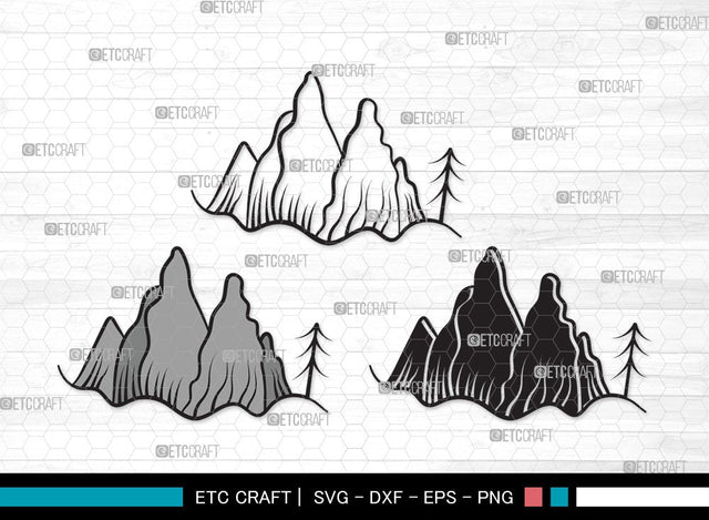 Mountain SVG | Hiking Svg | Nature Svg | Pine Tree Svg | Mountain Clipart SVG ETC Craft 