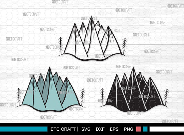 Mountain SVG | Hiking Svg | Nature Svg | Pine Tree Svg | Mountain Clipart SVG ETC Craft 