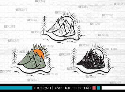 Mountain SVG | Hiking Svg | Nature Svg | Pine Tree Svg | Mountain Clipart SVG ETC Craft 
