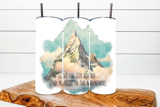 Mountain tumbler with motivational quote / Mountain PNG Sublimation Angelina Semenova 