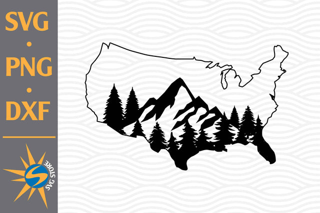 Mountain US Map SVG, PNG, DXF Digital Files Include SVG SVGStoreShop 
