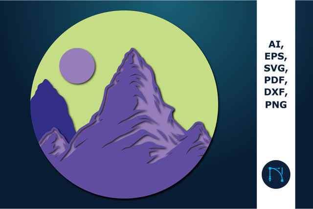 Mountains laser/paper cut SVG cut file SVG MD JOYNAL ABDIN 