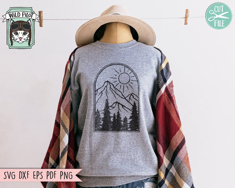Mountains SVG, Adventure SVG, Forest SVG, Outdoors svg, Camping svg, Hiking svg, Explorer svg, Adventure Clipart, Mountains Clipart SVG Wild Pilot 