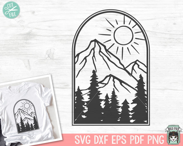 Mountains SVG, Adventure SVG, Forest SVG, Outdoors svg, Camping svg, Hiking svg, Explorer svg, Adventure Clipart, Mountains Clipart SVG Wild Pilot 