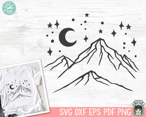 Mountains SVG, Adventure SVG, Outdoors SVG, Camping svg, Hiking svg, Night Sky svg, Adventure Clipart, Explorer svg, Mountains Clipart SVG Wild Pilot 
