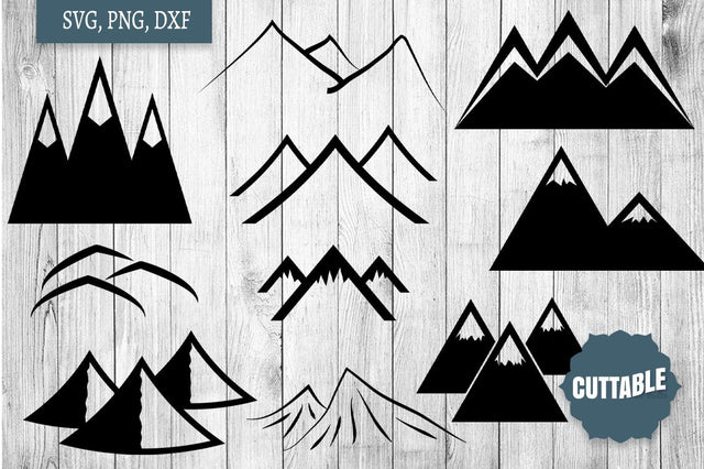 Mountains SVG cut files, Mountain flat cut files, Mountain Cut File Bundle SVG Cuttable 