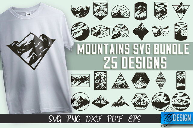 Mountains SVG Design | Mountain SVG | Camping SVG Design SVG Fly Design 