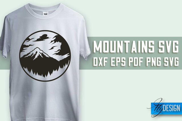 Mountains SVG Design | Mountain SVG | Camping SVG Design SVG Fly Design 