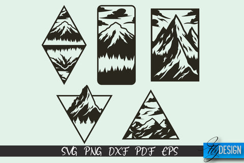 Mountains SVG Design | Mountain SVG | Camping SVG Design SVG Fly Design 