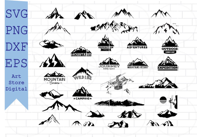 Mountains SVG, Forest SVG File for Cricut, Travel outdoor SVG, wild design, mountain and trees Svg, Mountain svg, hill svg, nature svg, rock svg SVG Artstoredigital 