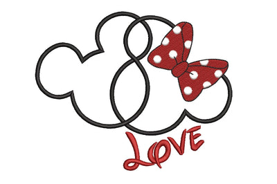 Mouse love machine embroidery design , Love embroidery, 4 sizes. Embroidery/Applique DESIGNS ArtEMByNatalia 