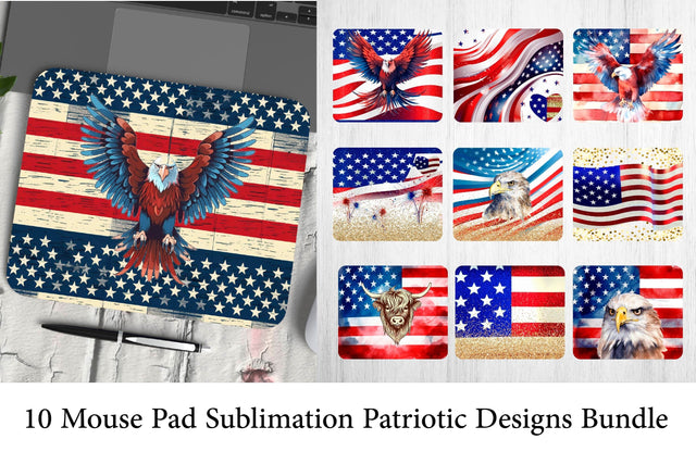 Mouse Pad Sublimation Bundle. Patriotic PNG. American Flag. Sublimation Samaha Design 