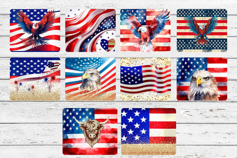 Mouse Pad Sublimation Bundle. Patriotic PNG. American Flag. Sublimation Samaha Design 
