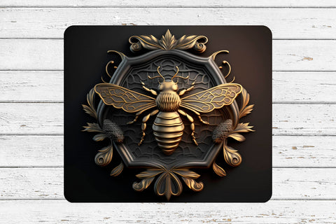 Mouse Pad Sublimation Design. 3D Bee PNG. 3D Sublimation. SVG Samaha Design 