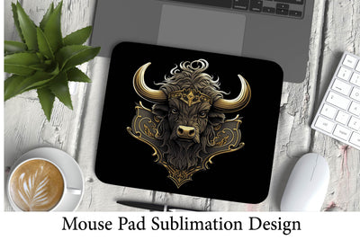 Mouse Pad Sublimation Design. Highland cow PNG. Sublimation Samaha Design 