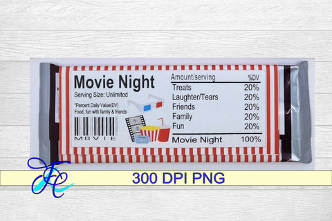 Movie Night Nutrition Label SVG Family Creations 