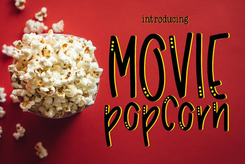 Movie Popcorn Font Kitaleigh 